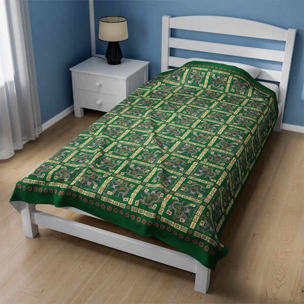 Green Velveteen Plush Blanket