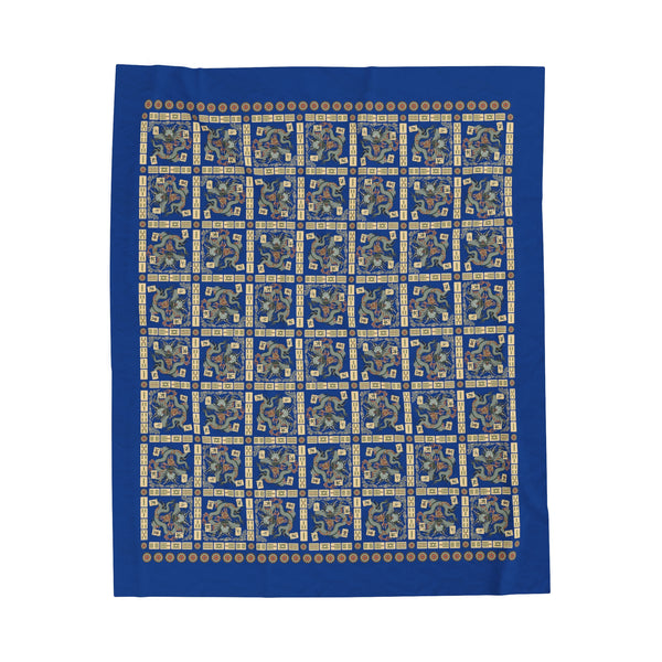 Royal Blue Velveteen Plush Blanket
