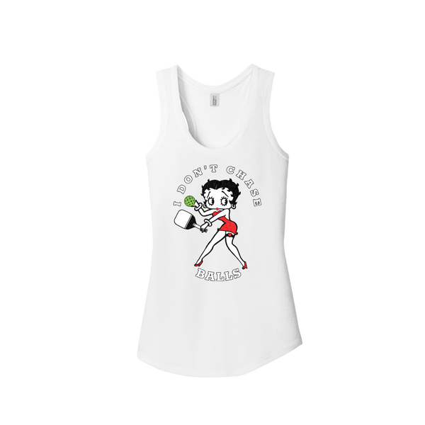 "I Don't Chase Balls" Betty Boop Pickleball Tank Top