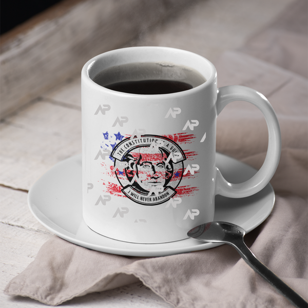 "The constitution is a guide I will never abandon." George Washington Mug